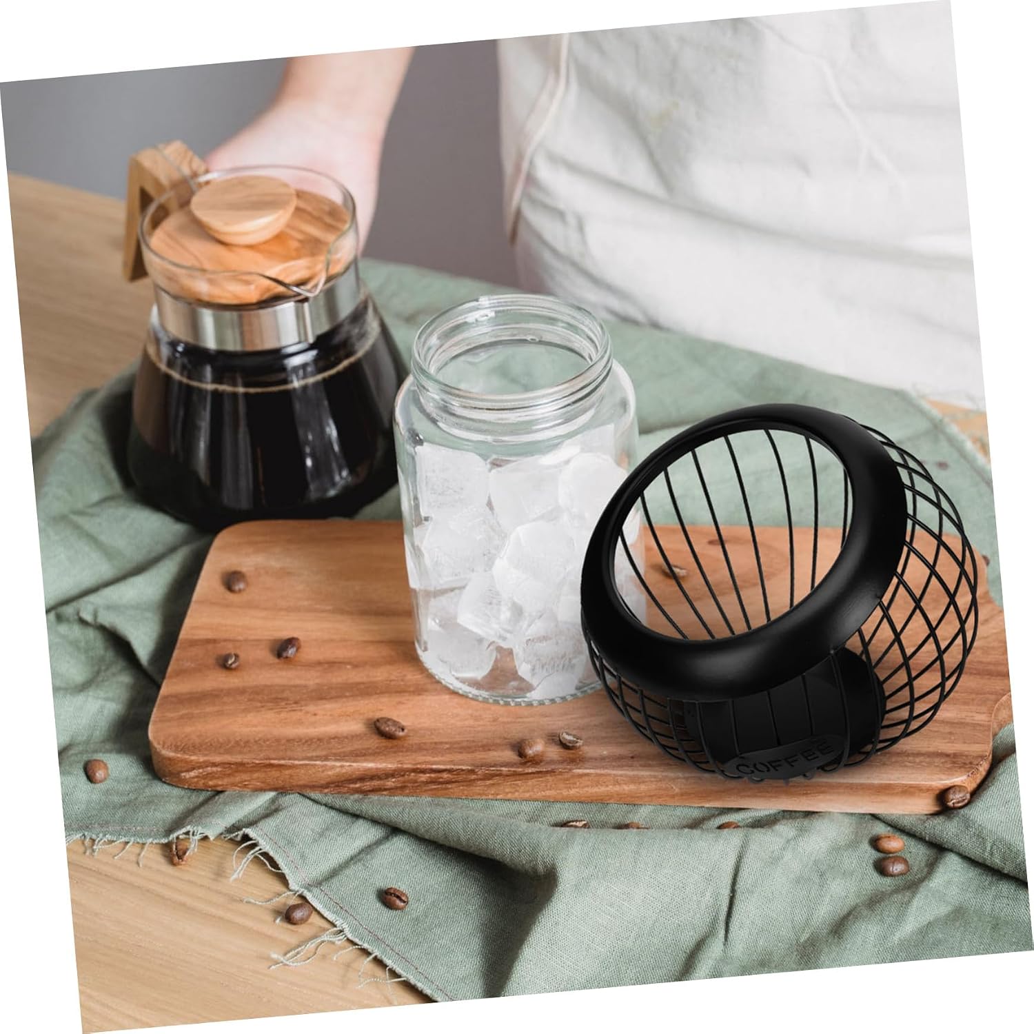 European Style Iron Basket Coffee Capsule Holder Black image 4