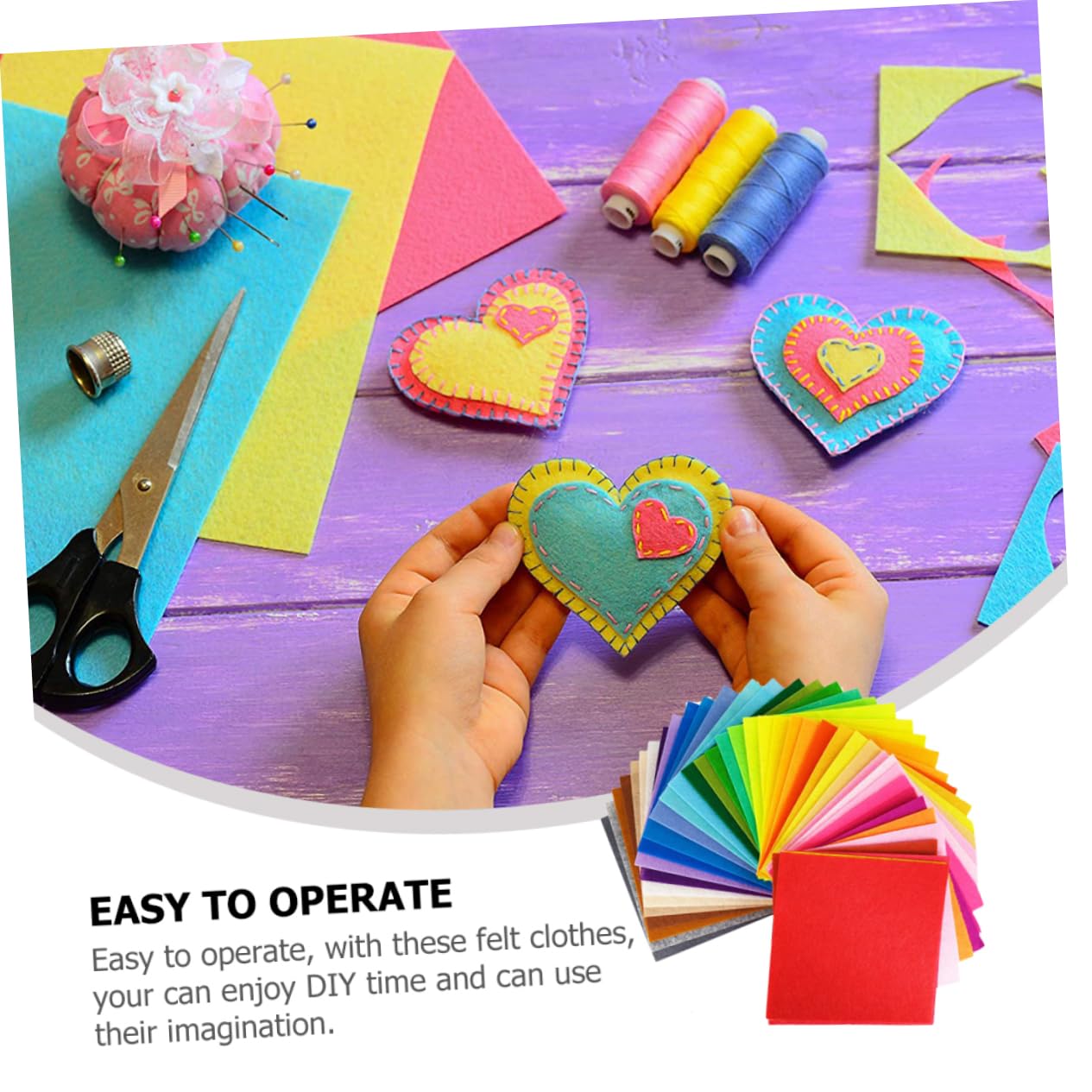 Artibetter 120pezzi Feltro Colorati Materiale Per Lavoretti Creativi Per Scuole Feste e Attività Manuali