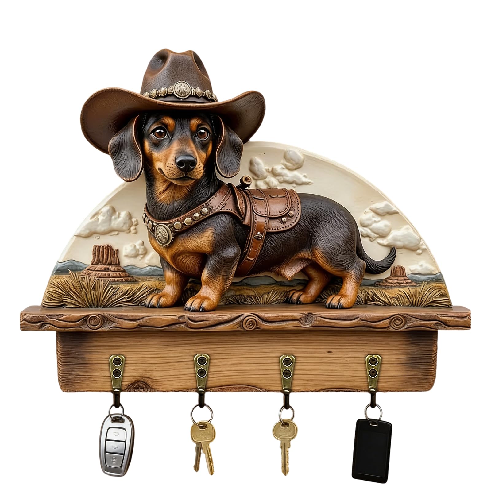 LUCKGONI Unique Wooden Cottage Holder Wall Mount with High Weight Capacity for Secure Storage and Home Decoration