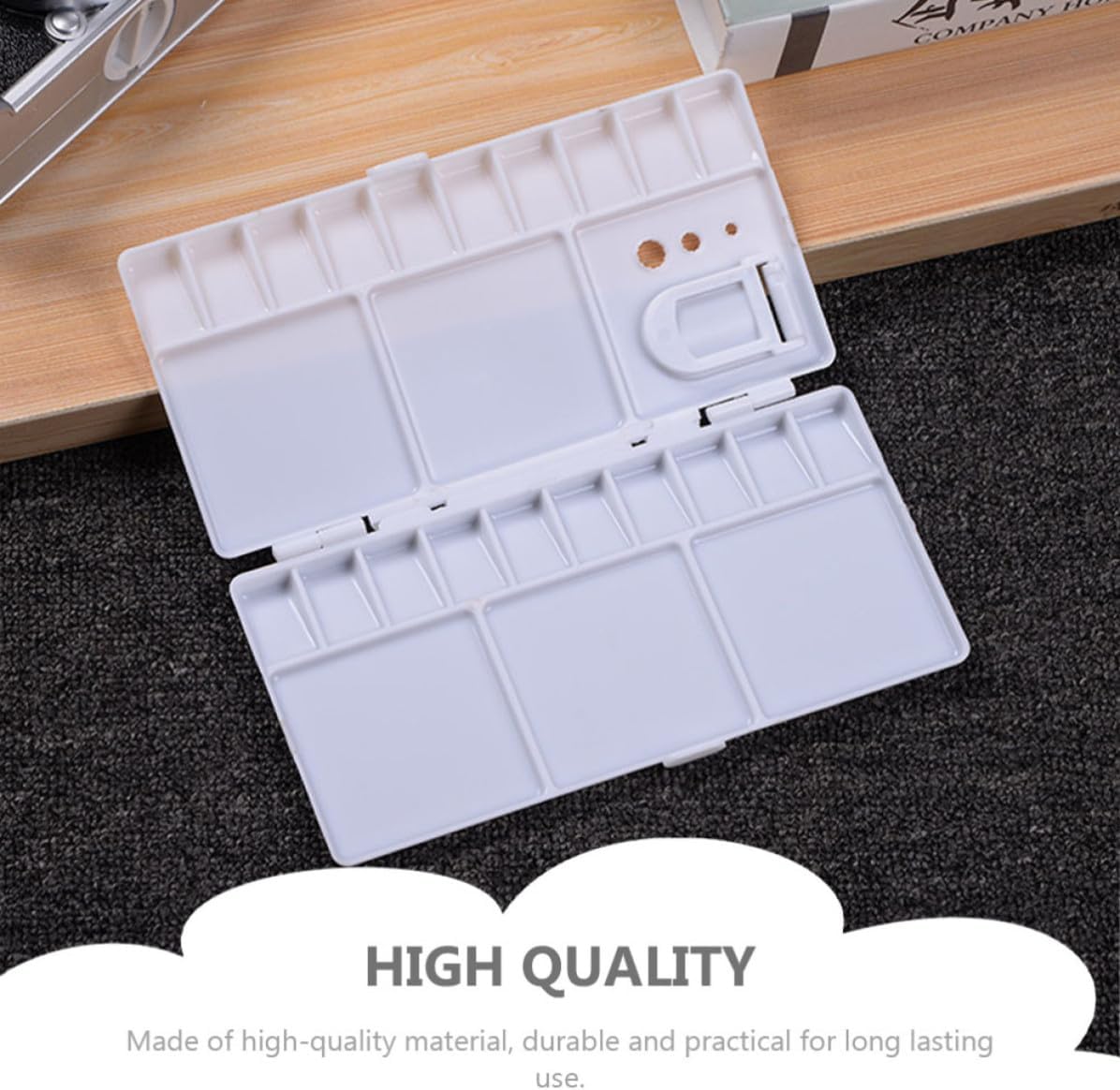 Garneck 3pcs Foldable Watercolor Paint Box with 25 Compartments Plastic Palette Convenient for Painting and Keeps Space Tidy, Practical Art Paint Box for Artists and Students