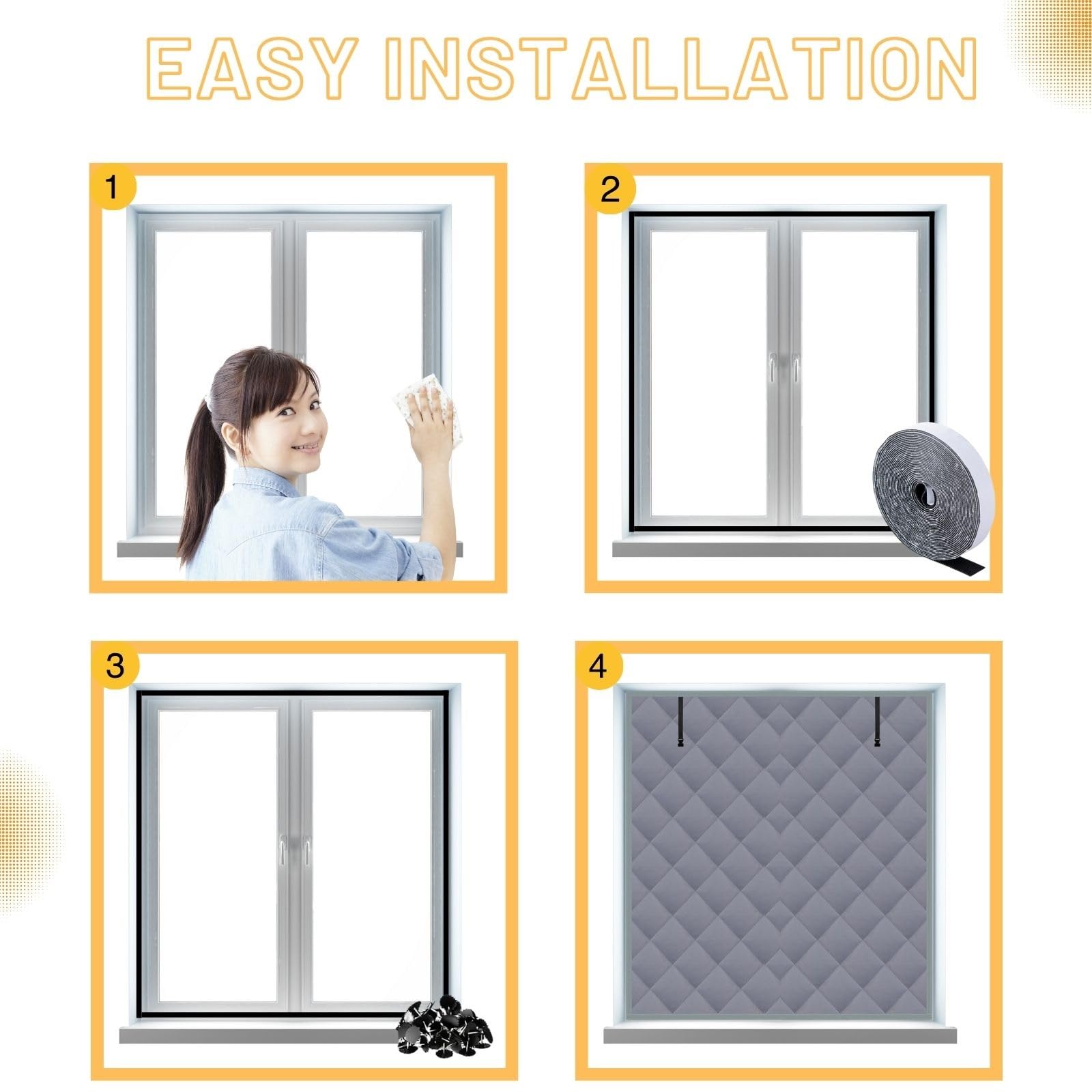 Thermo Cover Fenster Winter Isolierung Winddicht Wärmende Baumwollvorhänge Fensterisolationsset Wiederverwendbar, 100x120 cm zur Wärmedämmung an Fenstern(Gray,200x200cm)