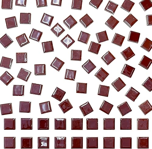 100 piezas de azulejos de mosaico de cerámica de 35 pulgadas con formas cuadradas, piezas de mosaico de cerámica teñida, suministros de azulejos de