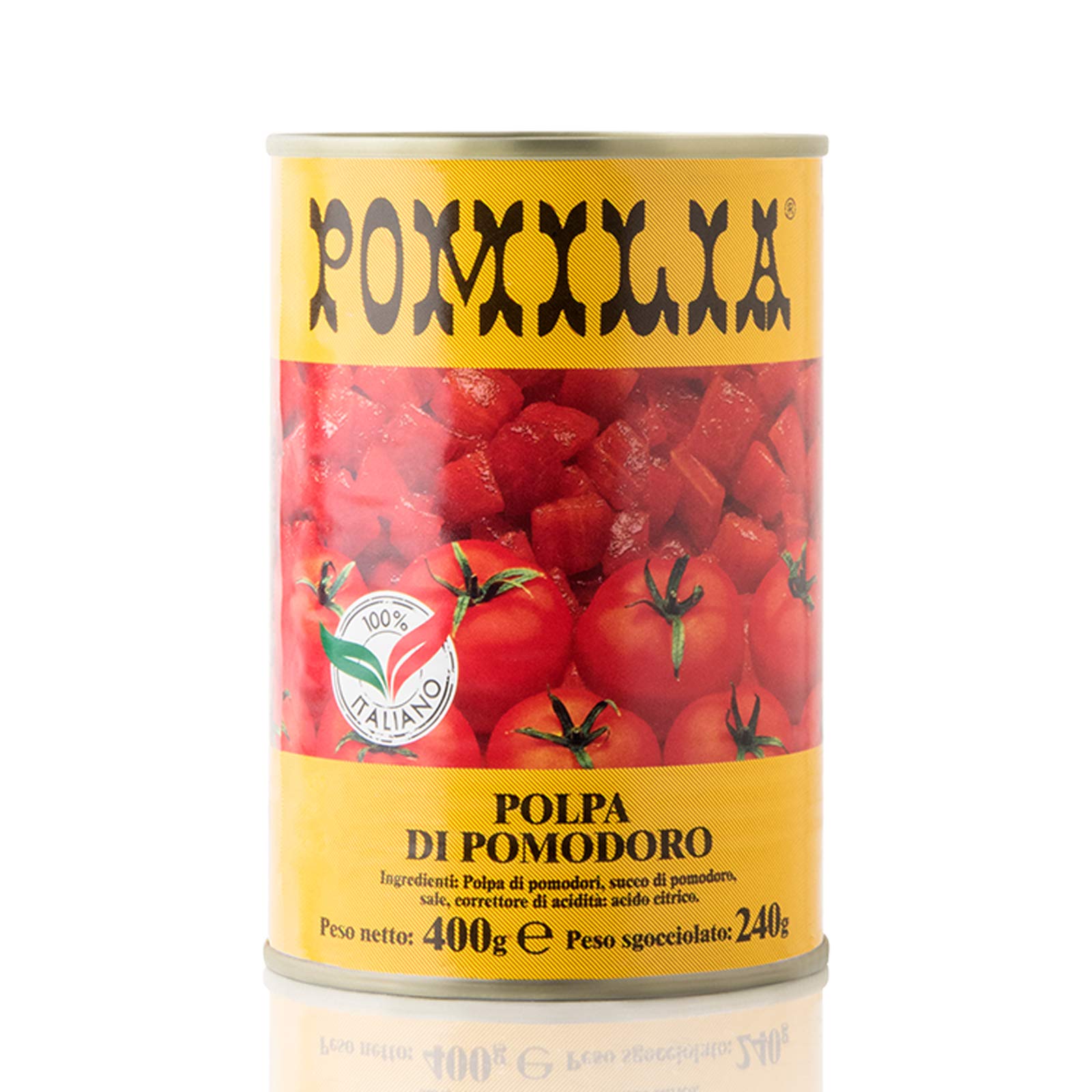 24 x POLPA DI POMODORO POMILIA 400 GR BARATTOLO LATTINA SUCCO PELATI POMODORINI