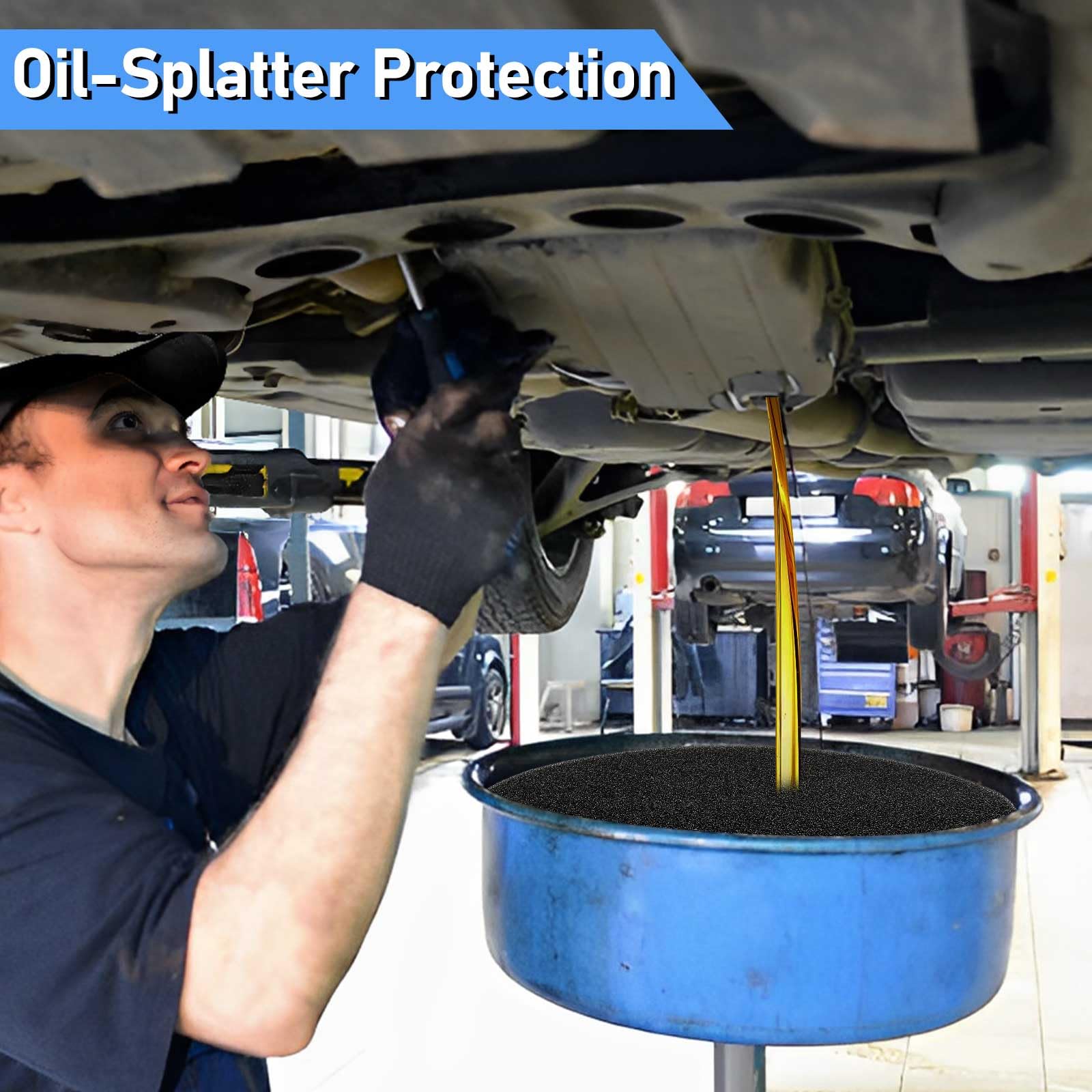 4Pcs 15in Oil Drain Splash Pad,Black Round Heat