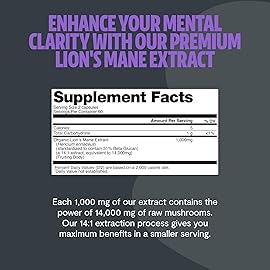 FreshCap Mushrooms Lions Mane Supplement Capsules 14,000mg - Lion\'s Mane, High Potency Extract, 14:1 Organic Mushroom Supplement, Ayurveda Focus Made in USA (120 Capsules)
