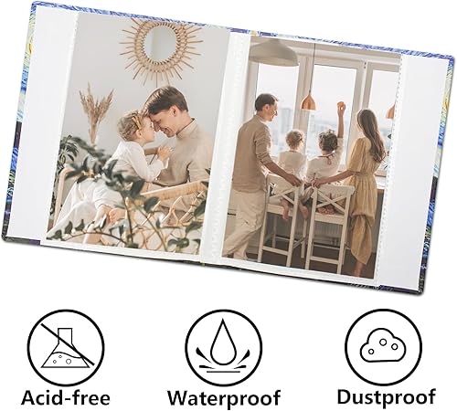 Miniatura 8 de Hiwhy Álbum de fotos de 4 x 6 pulgadas con 200 bolsillos, álbum de fotos pequeño con cubierta de cuero de primera calidad, mini libro de fotos