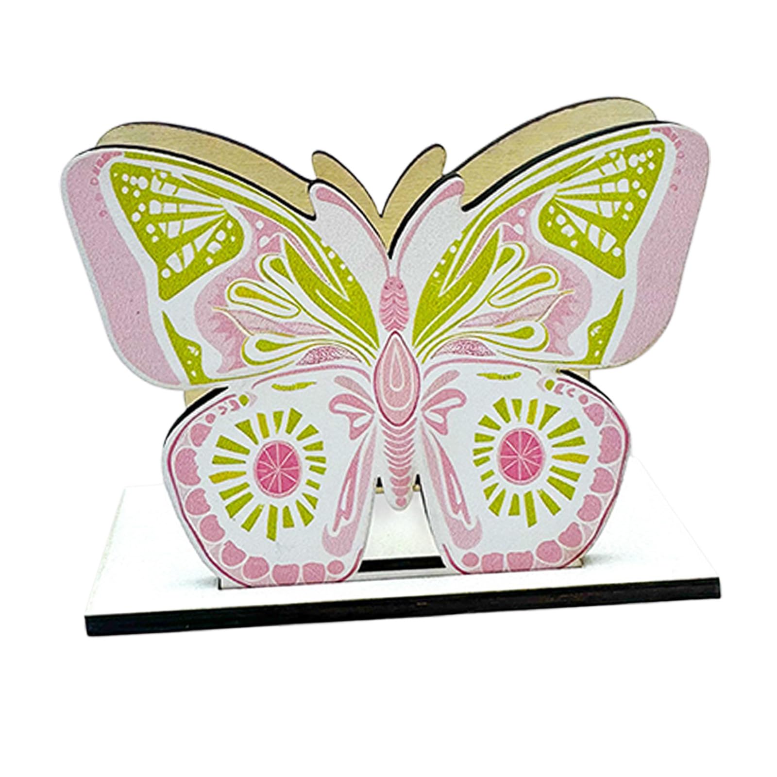 pumpumlia Artistic Wood Tissue Paper Holder Colorful Butterfly Shape Kitchen Accessory Artistic Napkin Dispenser