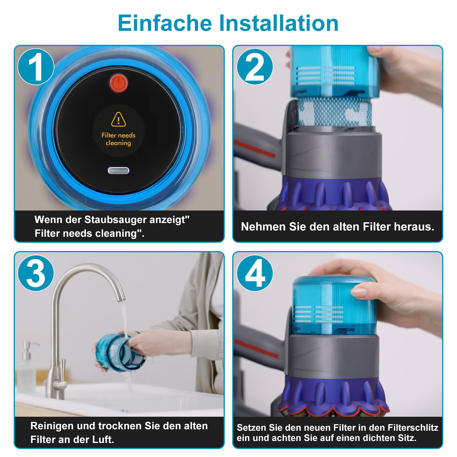 Gen5detect, 2 filtri di ricambio per Dyson Gen5 Detect, Gen5outsize, Gen5detect Absolute, Gen5outsize Absolute Aspirapolvere senza fili, con spazzola per la pulizia, sostituisce #972352-01