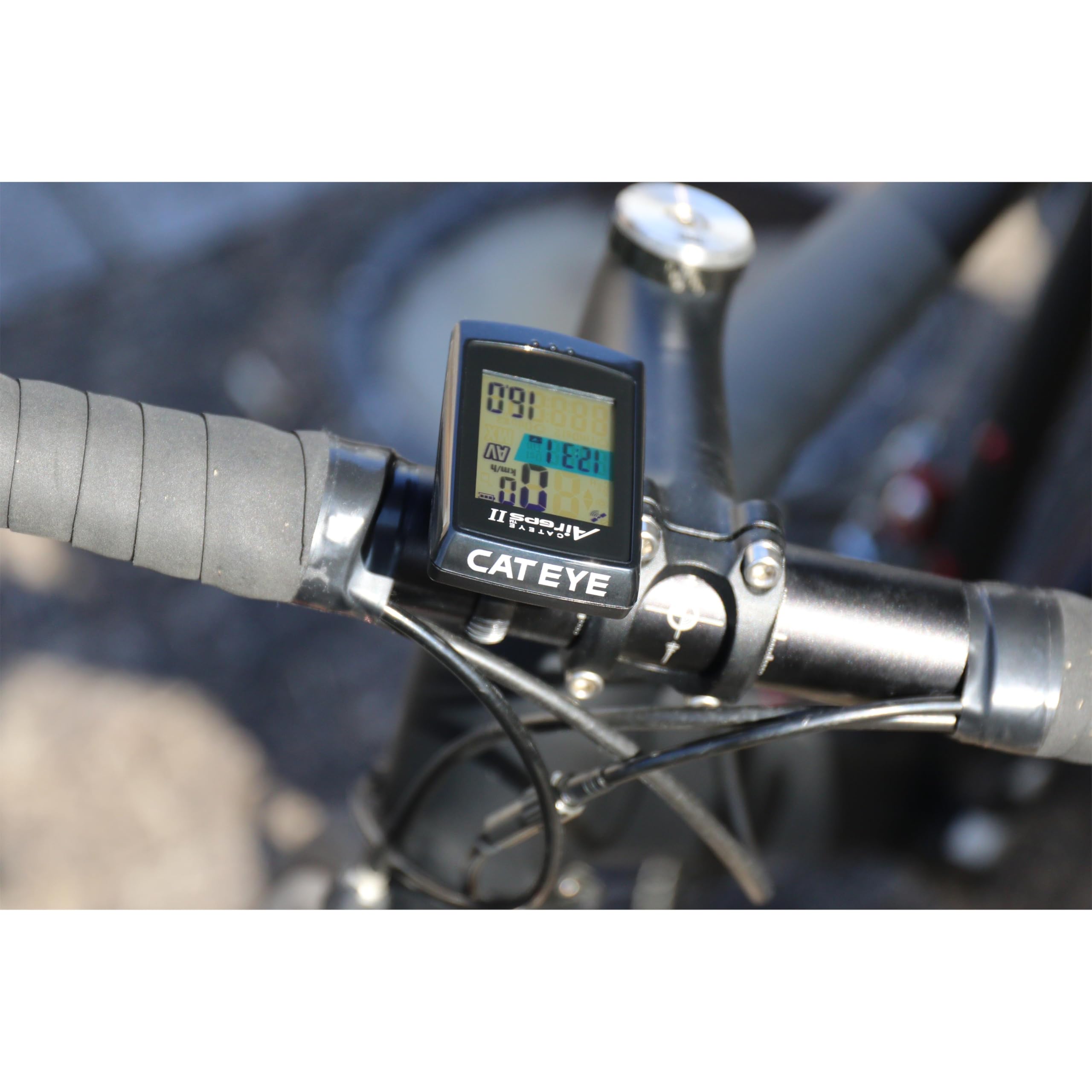 CatEye Air GPS Ordinateur de vélo 2 vélos sans Fil GPS avec Vitesse, Distance et Performance, Compact et léger