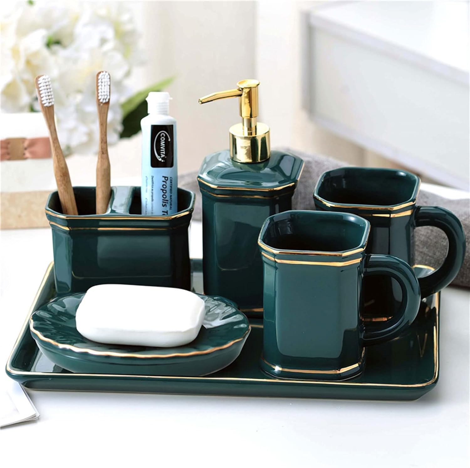 Bathroom Accessories Set Complete,5/6 Piece Ceramic