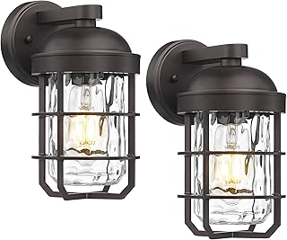 12 Living Room Wall Light Ideas for Soft Ambience 50 Emliviar Rustic Outdoor Wall Lanterns 2Pcs, Exterior Nautical Wall Sconc...