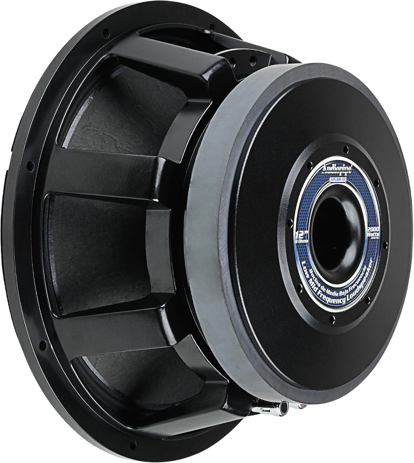 Audiopipe 12" Mid-Range Professional Loudspeaker (APLMR-12), High Performance, 2000 Watts, 4" Kapton Voice Coil, Die-cast Aluminum Basket, 96dB, 8 Ohms