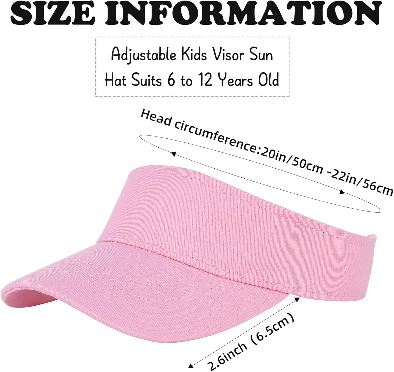 Century Star UPF 50+ Kids Visor Sun Hat Adjustable Girls High Ponytail Tennis Hat Sports Boys Running Golf Visor Cap