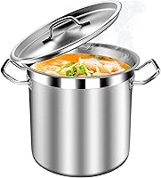 Vista 8 de Olla Grande para Sopa con Tapa - Ollas de Acero Inoxidable de 40 Cuartos, Ollas de Cocina, Olla con Tapa, Ollas Grandes para Cocinar, Resistente