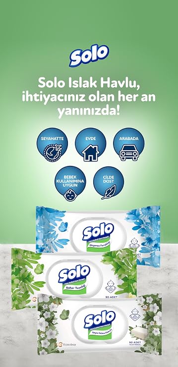 SOLO Beyaz Sabun Kokulu Mendil 1x90