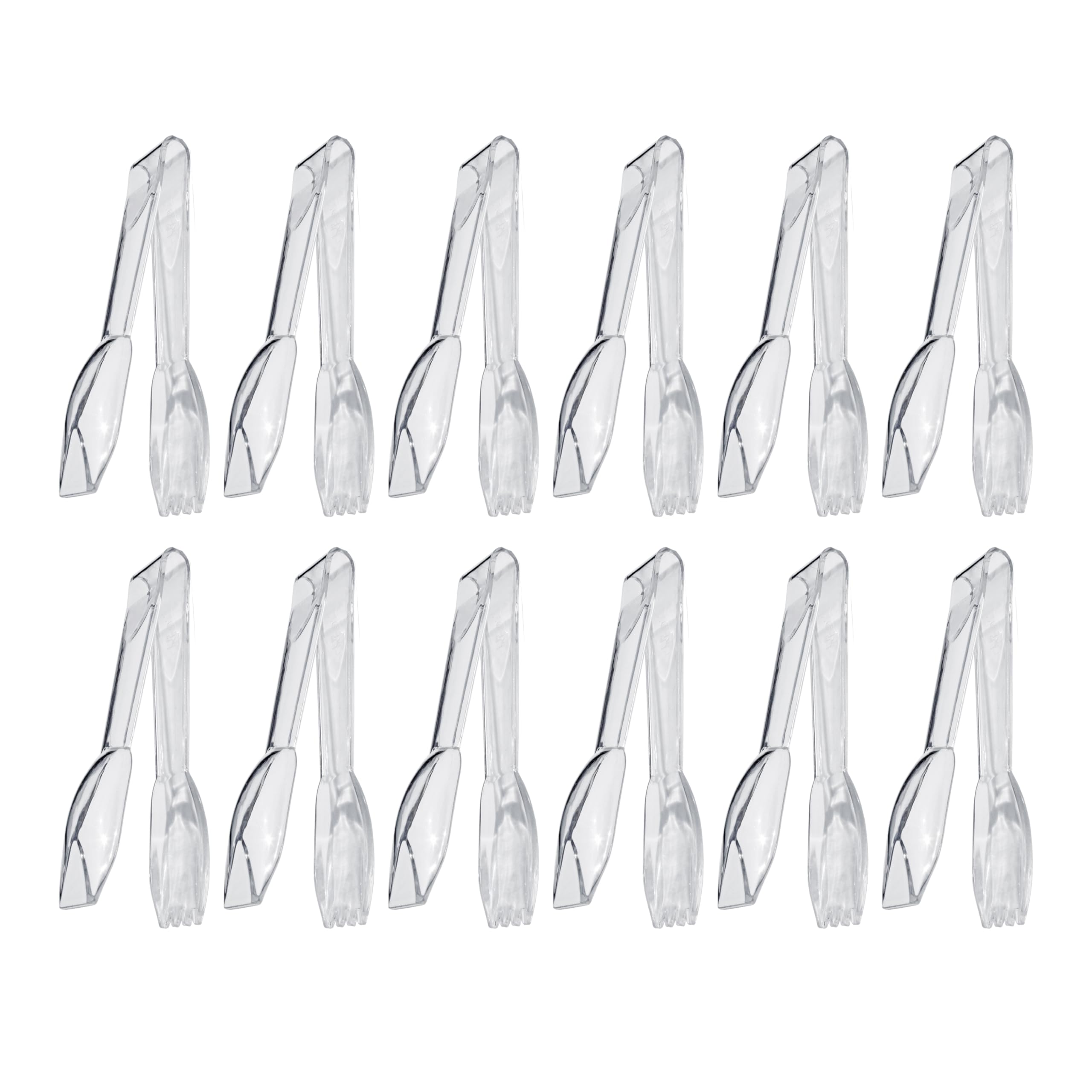 New Star Lebensmittelzange, Kunststoff, gerader Rand, 15,2 cm, 12 Stück 6-Inch farblos