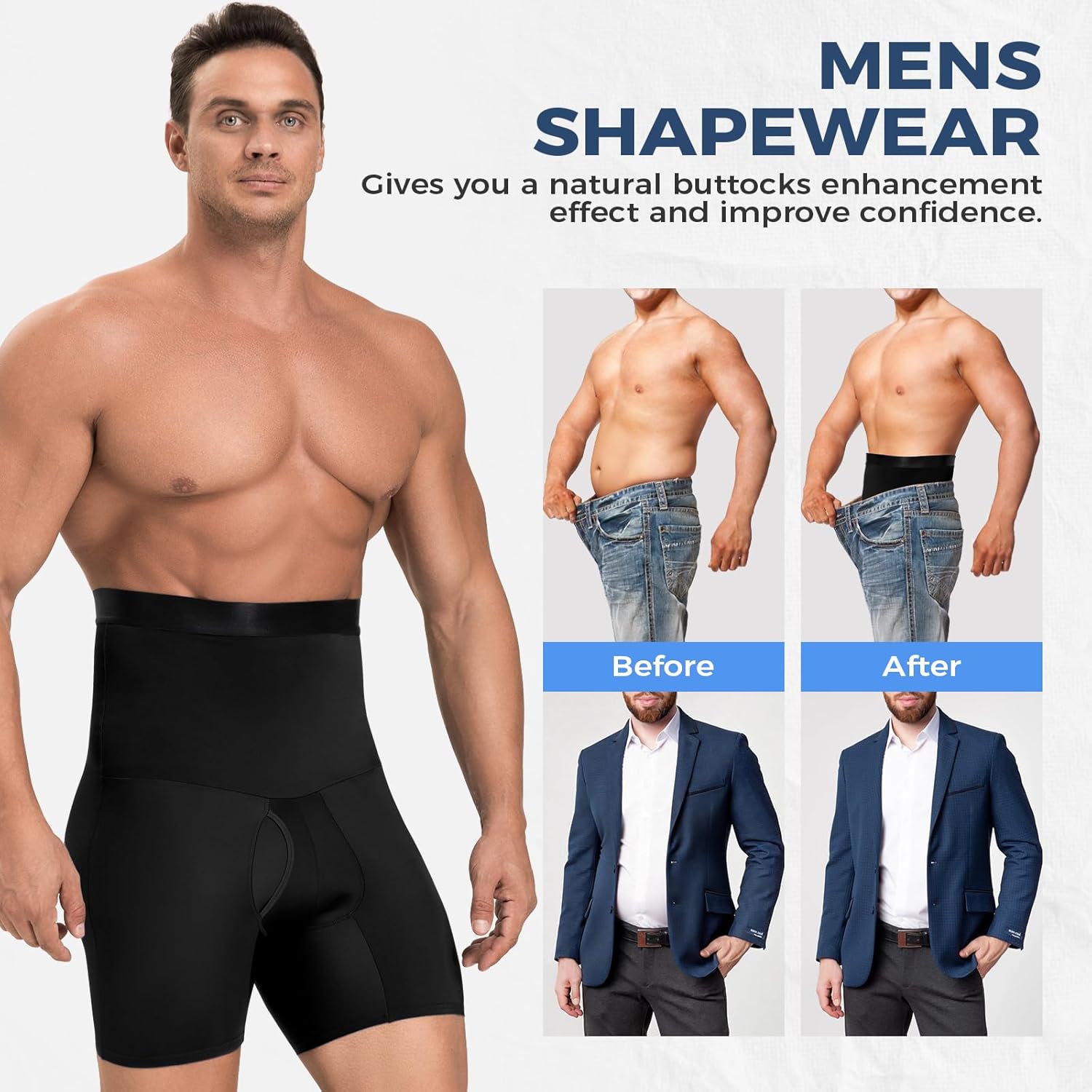 Tummy Control Shorts High Waist Slimming Shapewear for Men Body Shaper Seam Belly Girdle Compression Briefs - Image 2