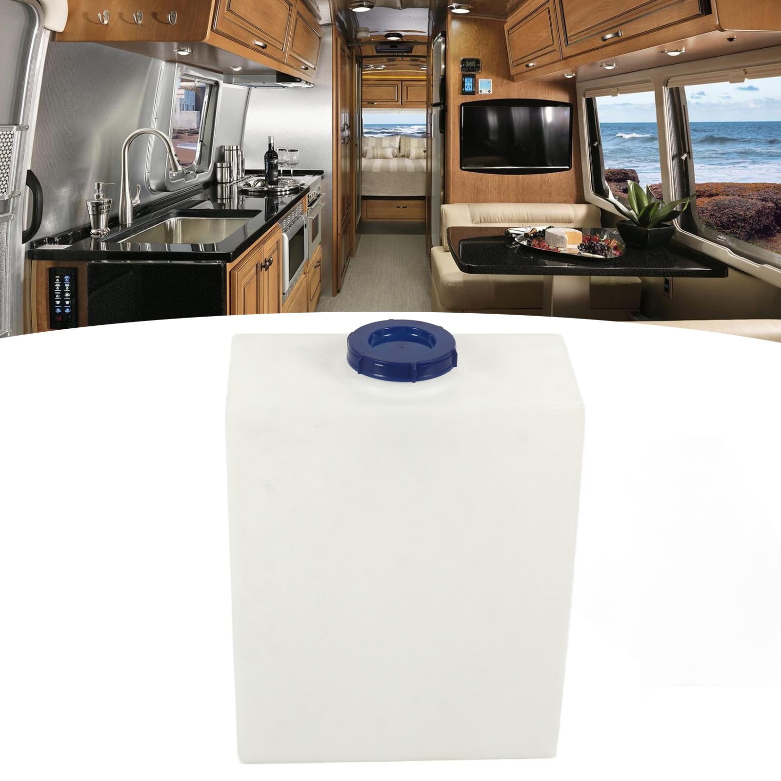 Wohnmobil-Wassertank, 19,7 X 15,7 X 7,9 Zoll, 10 Gallonen, Großes Fassungsvermögen, Auslaufsicherer Wohnmobil-Wasserspeichertank, Tragbarer Wohnmobil-Frischwassertank