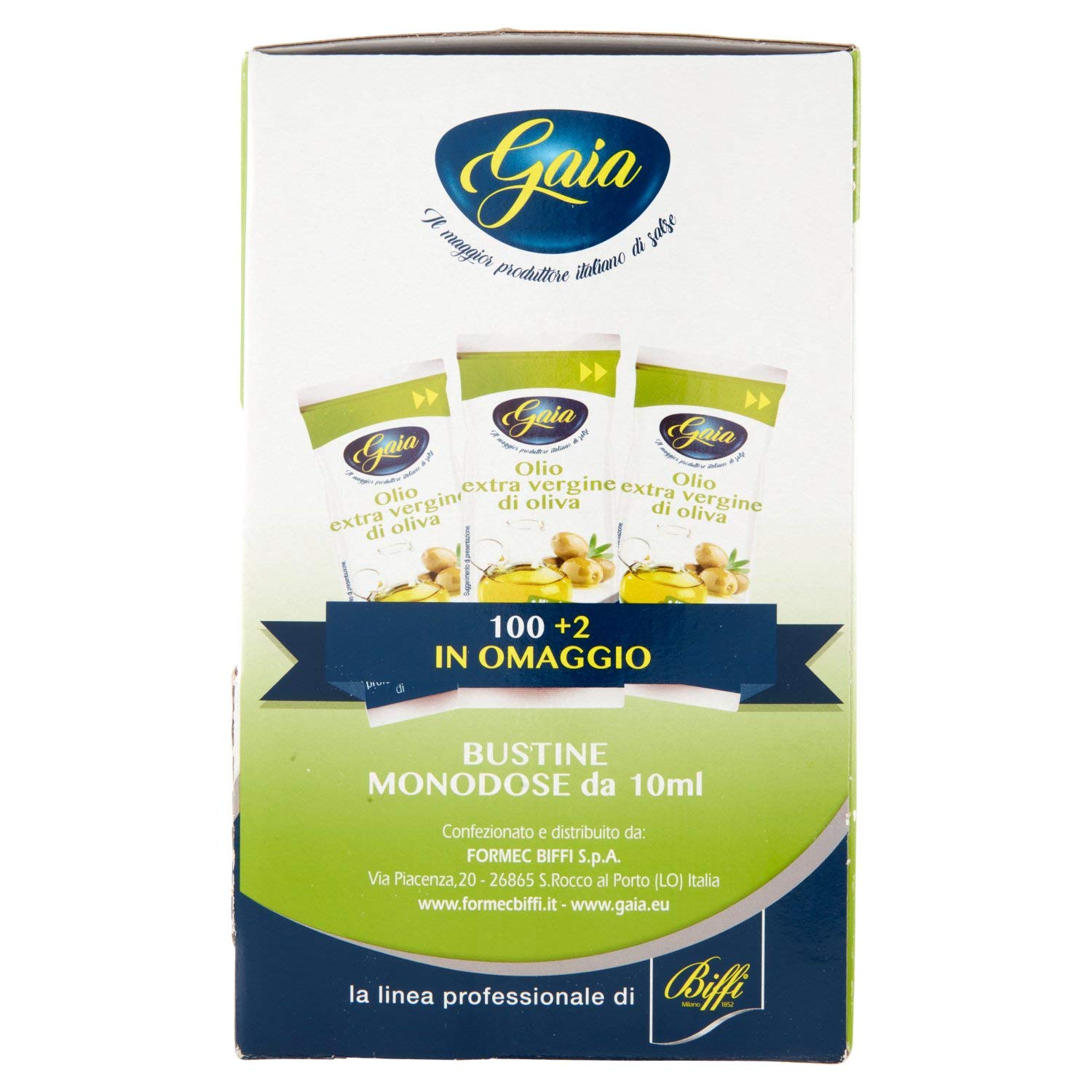 Gaia Ga25810 Olio Extra Vergine in Bustine Monodose - 102 Bustine da 10Ml