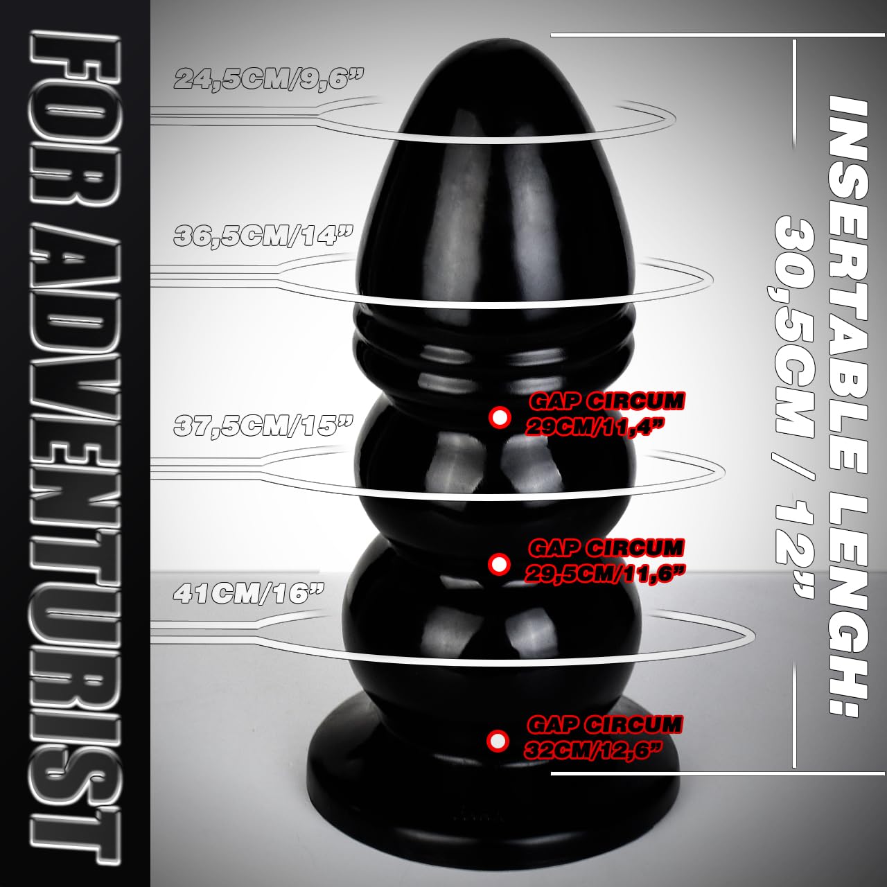 Gode extrême XXXL à trois bulbes à couper le souffle, FAAK 16" de circonférence maximale, dispositif sexuel d'expansion ultime, jouet sexuel lourd de 12" insérable pour les défis de plénitude.