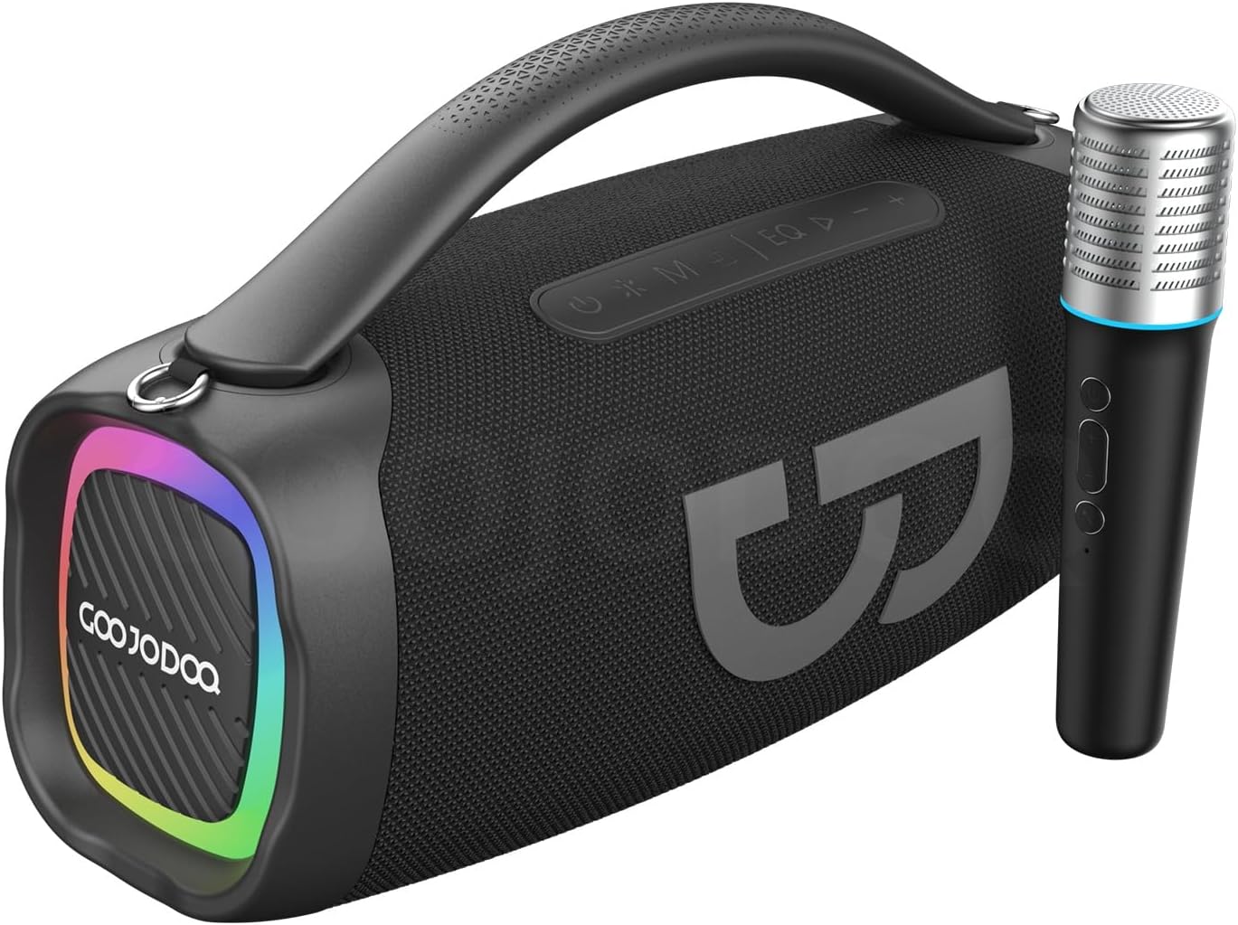 Caixa de Som Bluetooth Portátil 50W com Microfone, Grave Poderoso, Iluminação RGB - AB4092 Preto