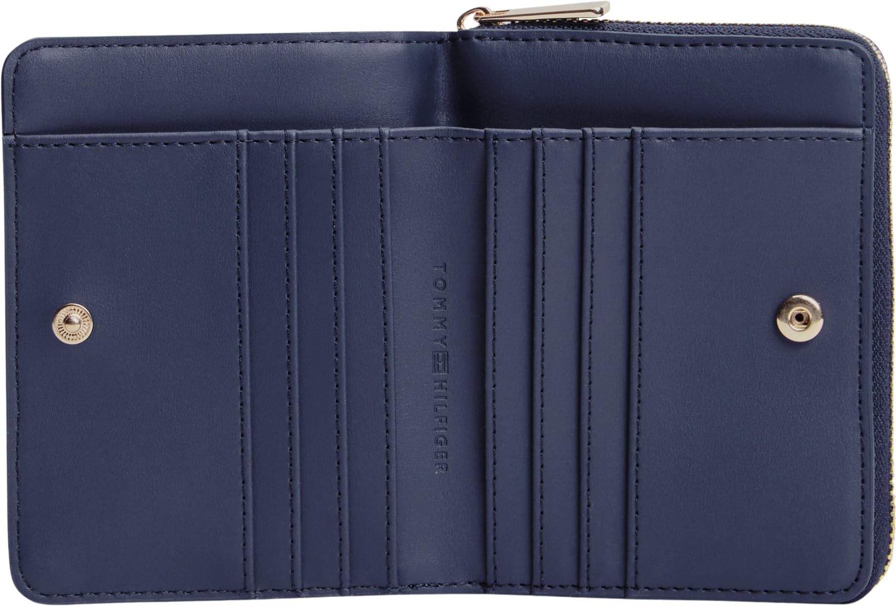 Tommy Hilfiger Damen Geldbörse Icon Flap Jacquard mit Monogramm-Print, Mehrfarbig (Blue Mono), Einheitsgröße