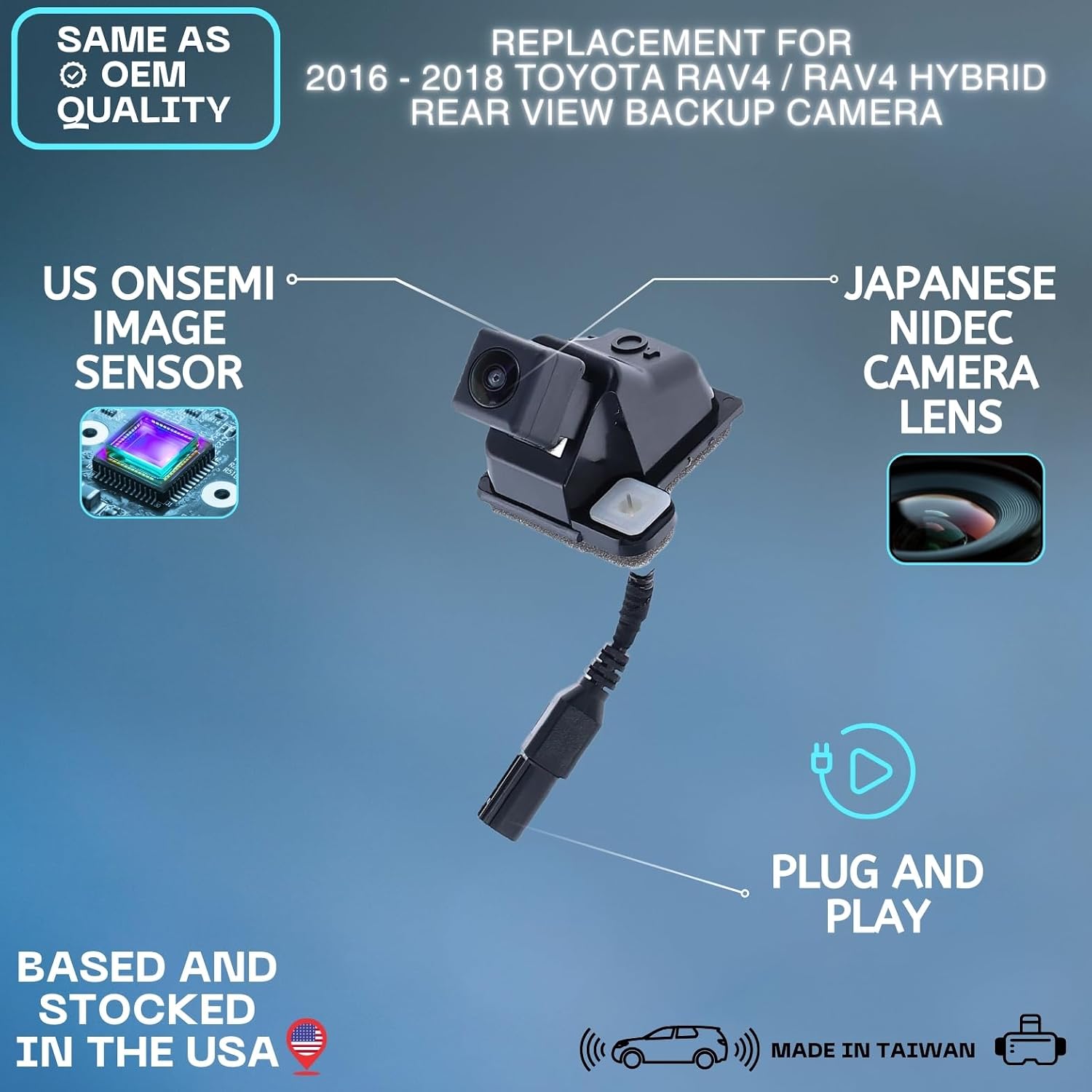 Backup Camera Replaces for 2016 2017 2018 Toyota RAV4 / RAV4 Hybrid OE Part # 8679042090 image 2