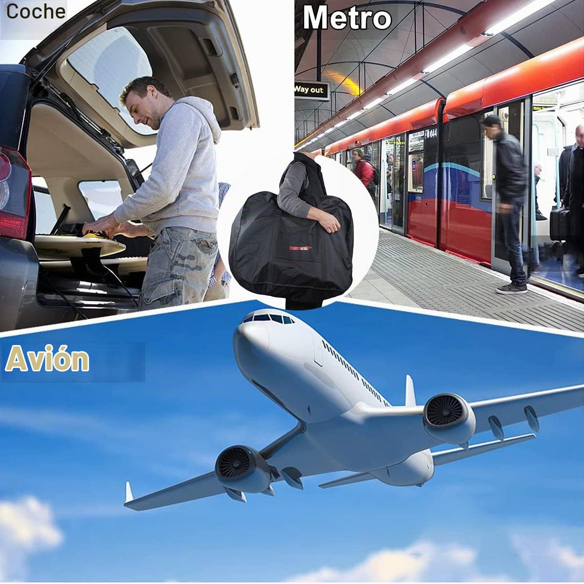 Bolsa Bicicleta Plegable，Bolsa Transporte Bicicleta Plegable 20 Pulgadas Engrosamiento Impermeable Bolsa De Almacenamien Bolsa Plegable Viaje Para Viajes AéReos