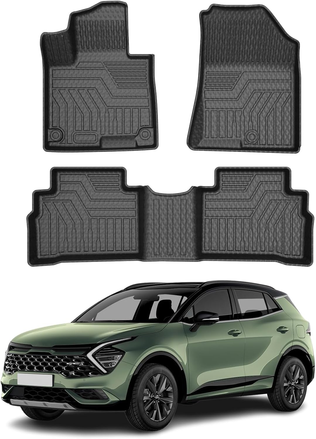 Mixsuper Sportage Floor mats-Floor mat for Kia Sportage Not Fits Hybrid Models 2023-2026 All Weather TPE Floor Liners