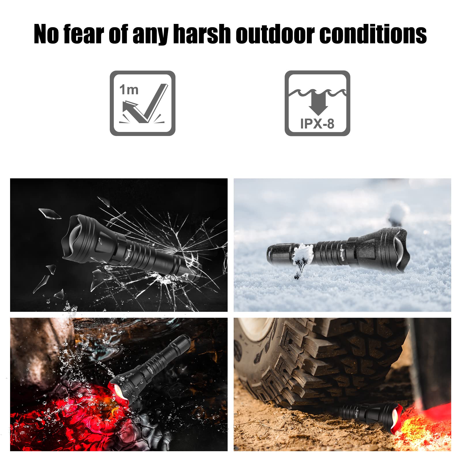 KL52 Zoomable Caccia Torcia Coyote Rosso Luce Focus Regolabile Predator Varmint Luci con Stepless Dimming Pressostato
