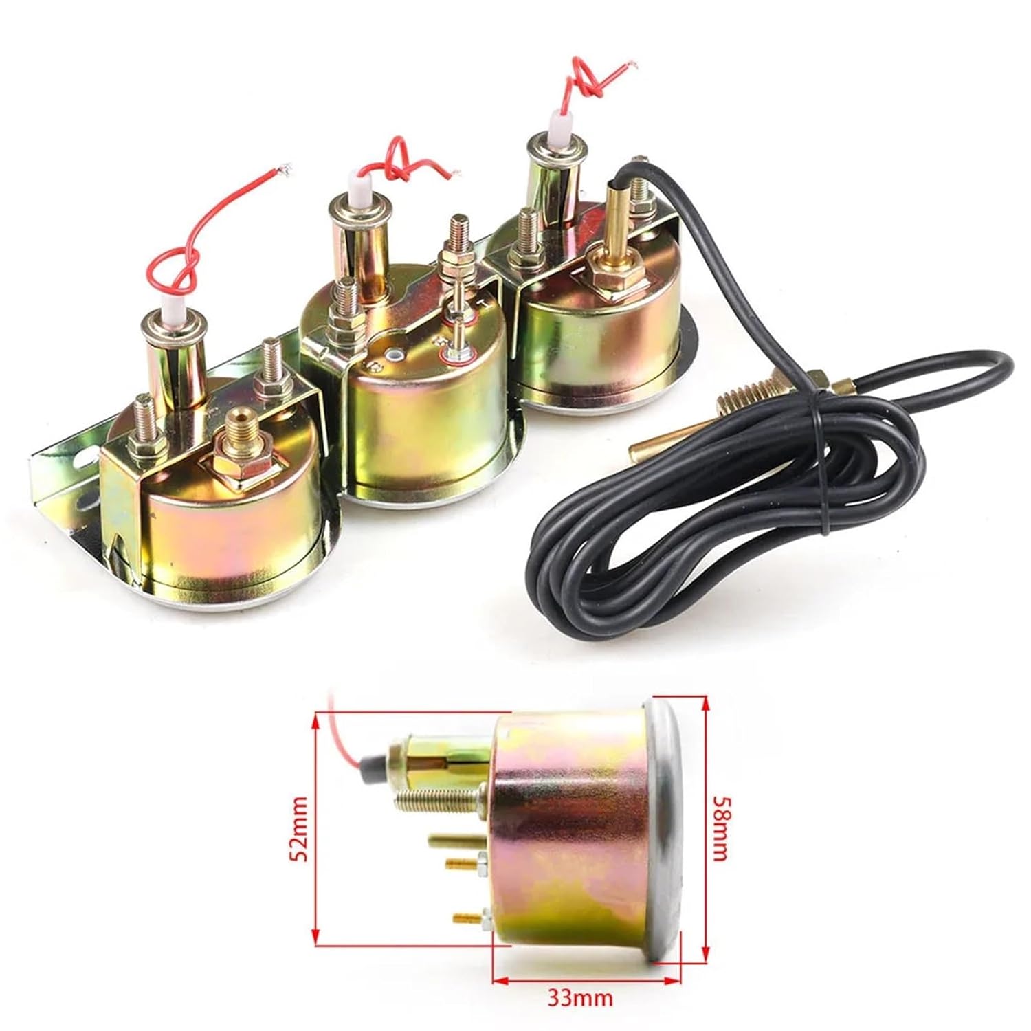 12V 2 inch 52mm Universal Automotive Mechanical Instrument, Oil Pressure, Water Temperature Current Guage