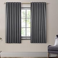 Vista 63 de SHINELAND Cortinas opacas de 102 pulgadas para sala de estar, cortinas opacas con pestaña trasera de 102 pulgadas de largo para dormitorio