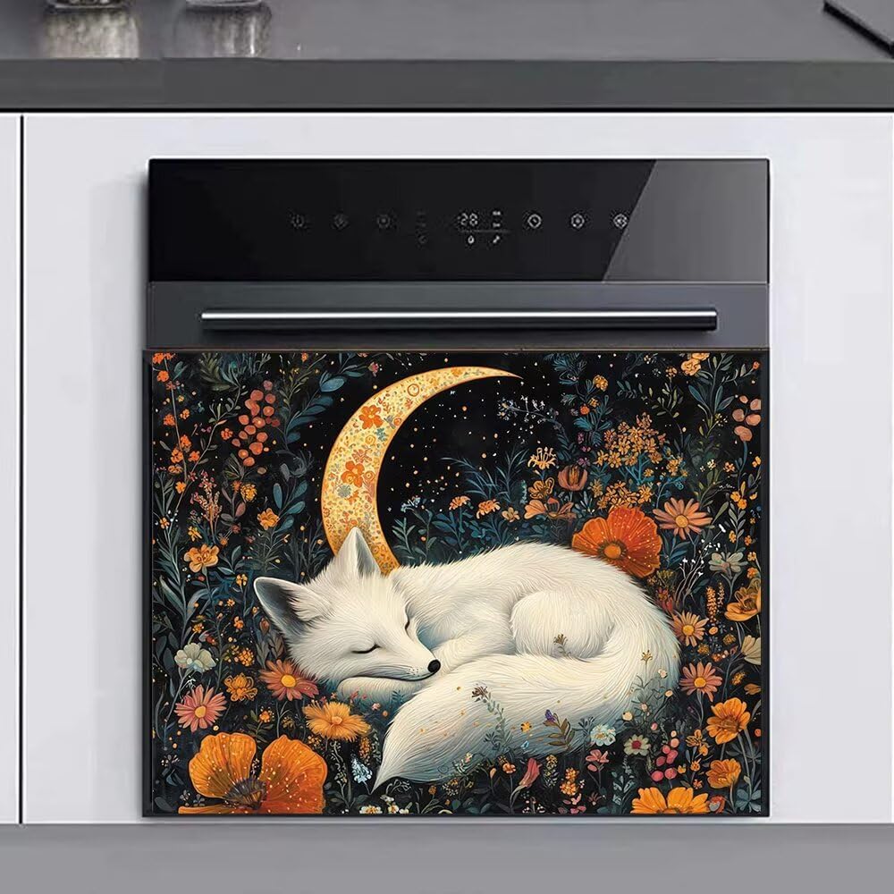 Spring Easter Bunny Magnet Dishwasher Front Door Cover Kitchen Full Stickers, Spring Colorful Flowers Magnetic Dishwasher Panel Decal, Butterflies Home Decal for Dish Washer 23"x17" Magnet