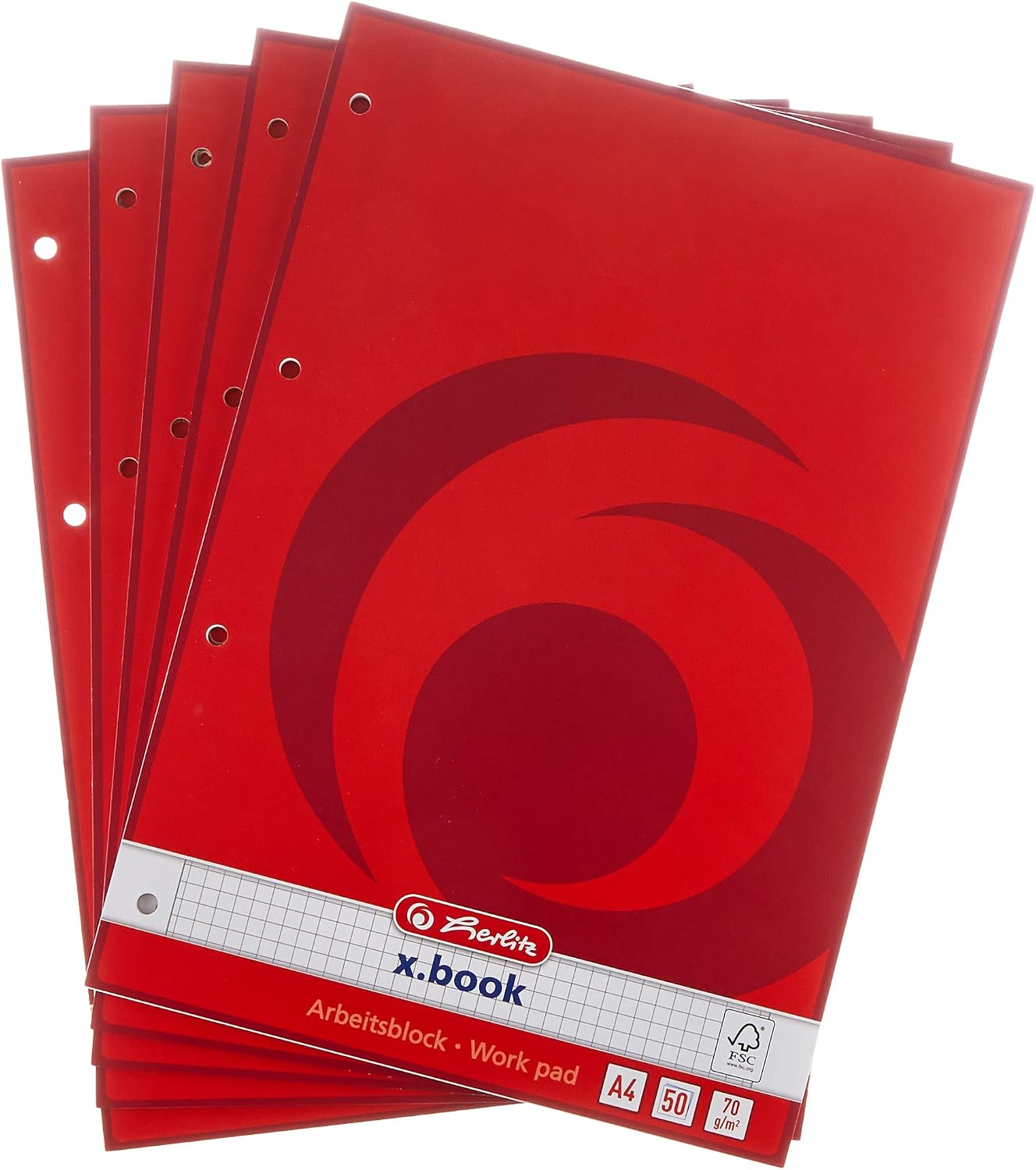 herlitz A4 Ruled Writing Pad (50 Sheets per Pad, Pack of 10)
