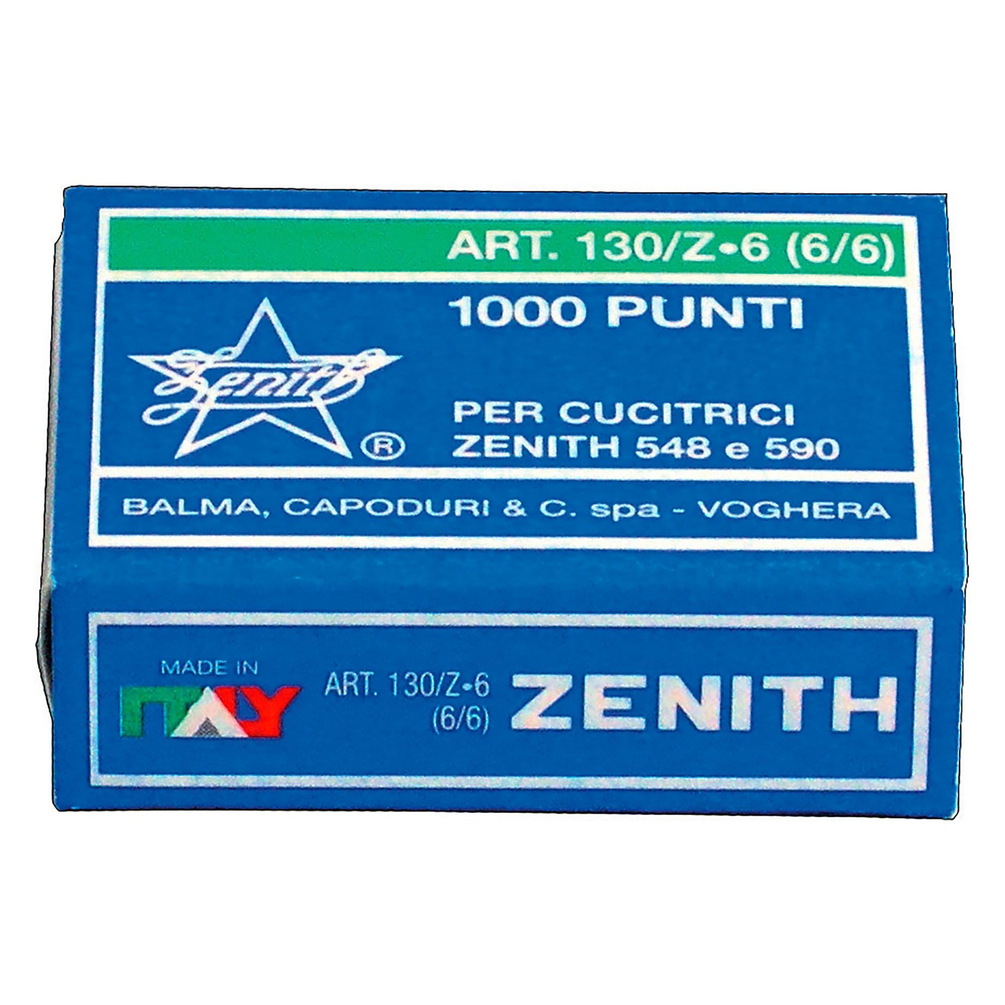 Zenith 130/Z-6 (6/6), Punti metallici, Acciaio zincato, Confezione di 10 scatole con 1000 punti (10000 punti totale), per Zenith 548 & 590