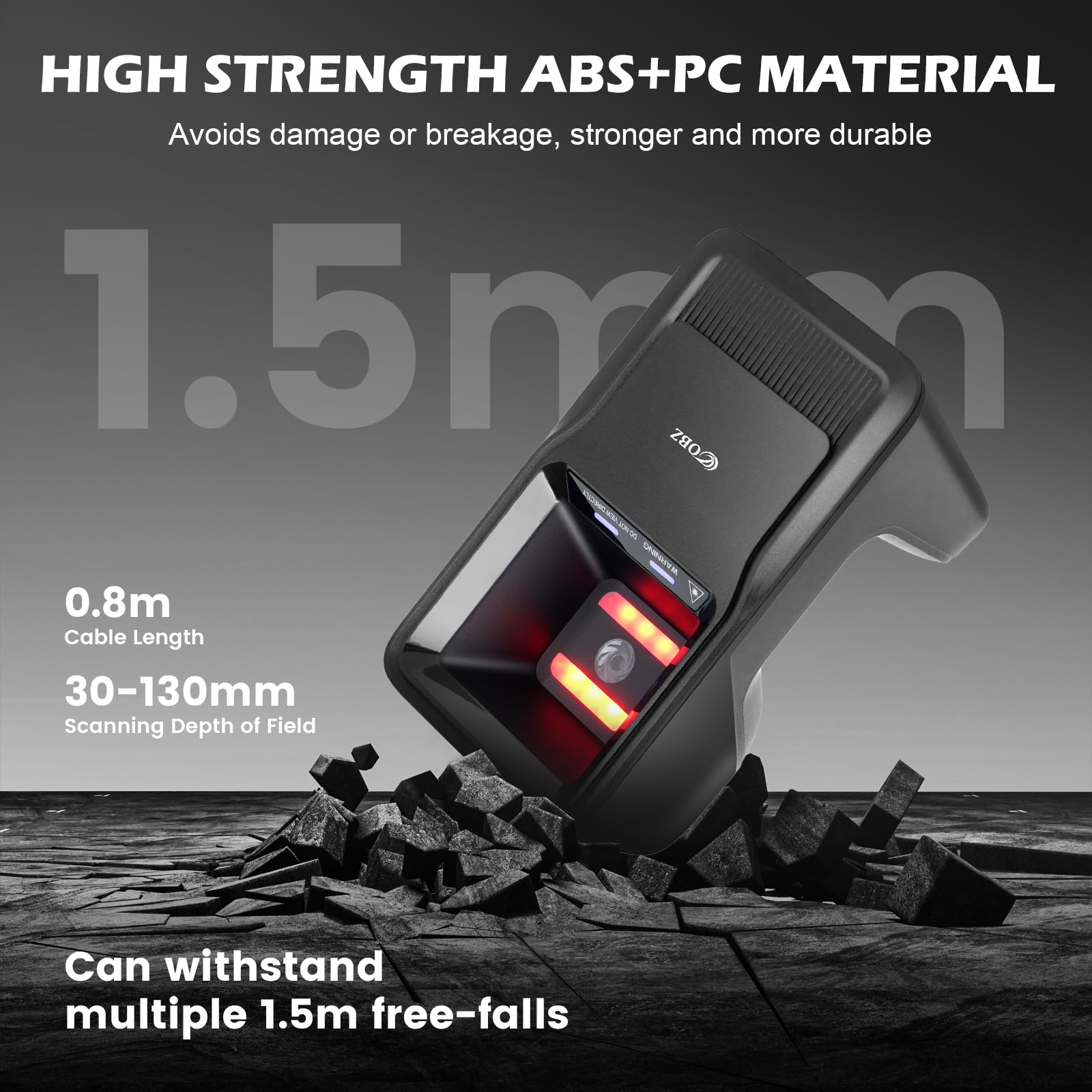 OBZ Lector Códigos Barras 1D/2D Inalámbrico con Manos Libres, Escáner Bluetooth/ 2.4G/ USB Omnidireccional de Sobremesa, Compatible PC Mac Android iOS – Ideal para Supermercado, Tienda, Almacén