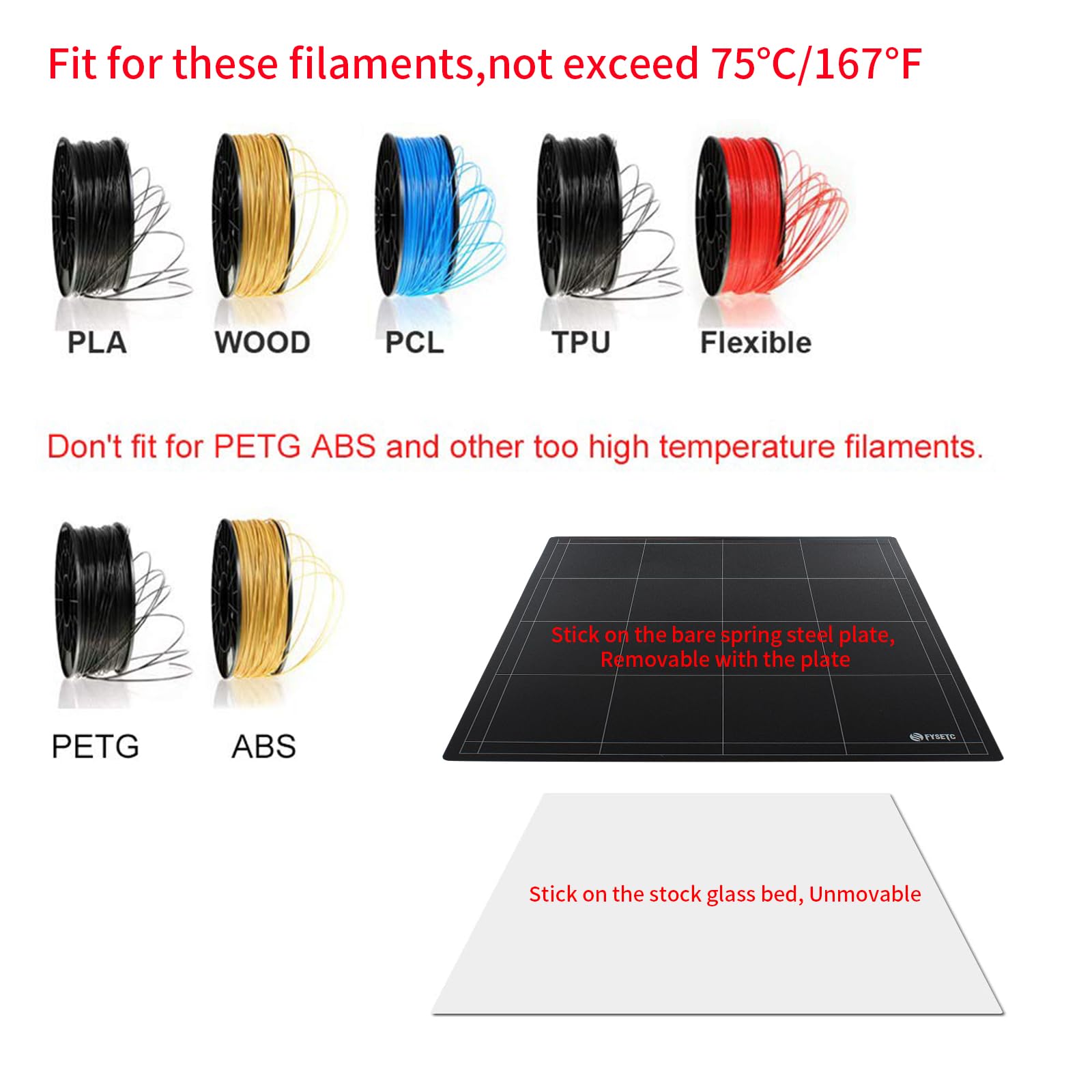 Tapis PC Autocollant Ender 5 Plus 377x370mm BCZAMD - Feuille 3M300 Flex Frosted Pour Imprimante 3D