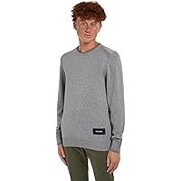 Tommy Hilfiger Pullover Uomo Crew Neck Pullover in Maglia, Grigio (Light Grey Heather)