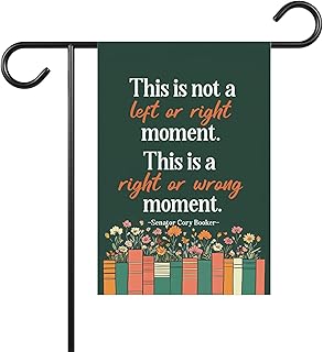 This Is Not A Left Or Right Moment This Is A Right Or Wrong Moment Garden Flag - Anti Maga - Filibuster Sign - Save Our Democracy Flag - Terraced Garden And Outdoor Decor Ideas - 12X18 Yard Banner