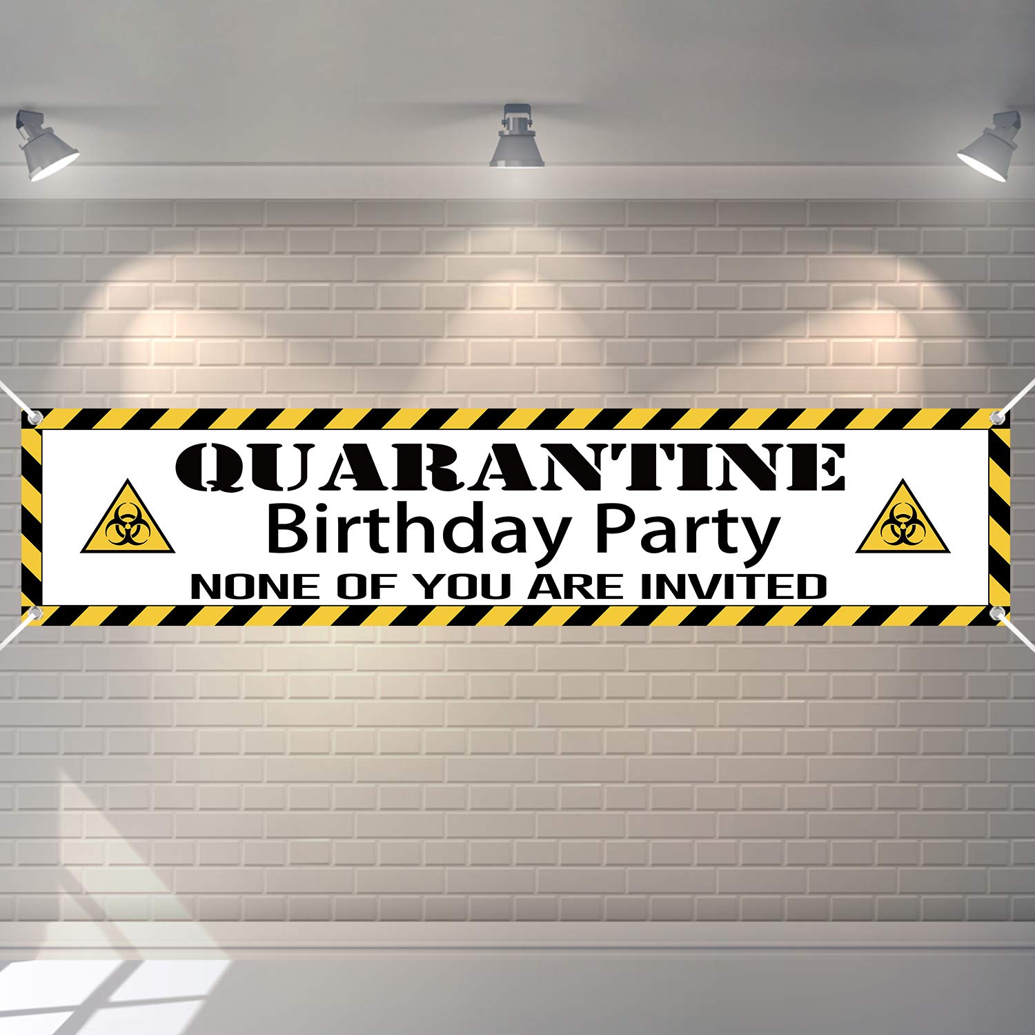 Happy Quarantine Birthday Banner Keep Social Distancing Decorations