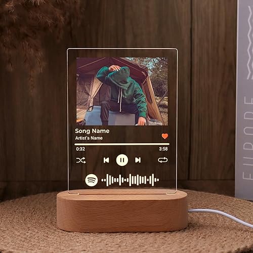 Miniatura 2 de Placa Spotify personalizada, placa de canción con imagen, código de Spotify escaneable de placa, luz nocturna personalizada de Spotify, regalos