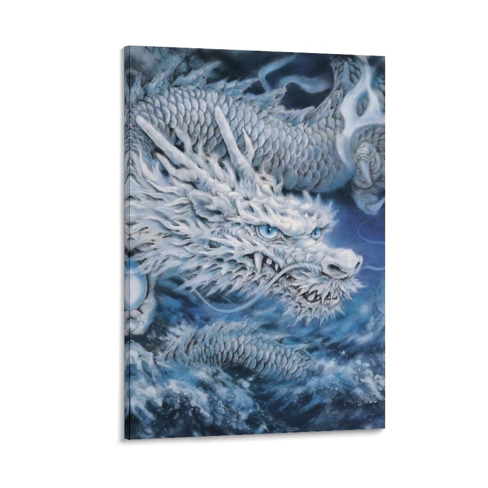 Amazon.co.jp: 白龍 龍神 壁掛け絵画 アートポスター アート