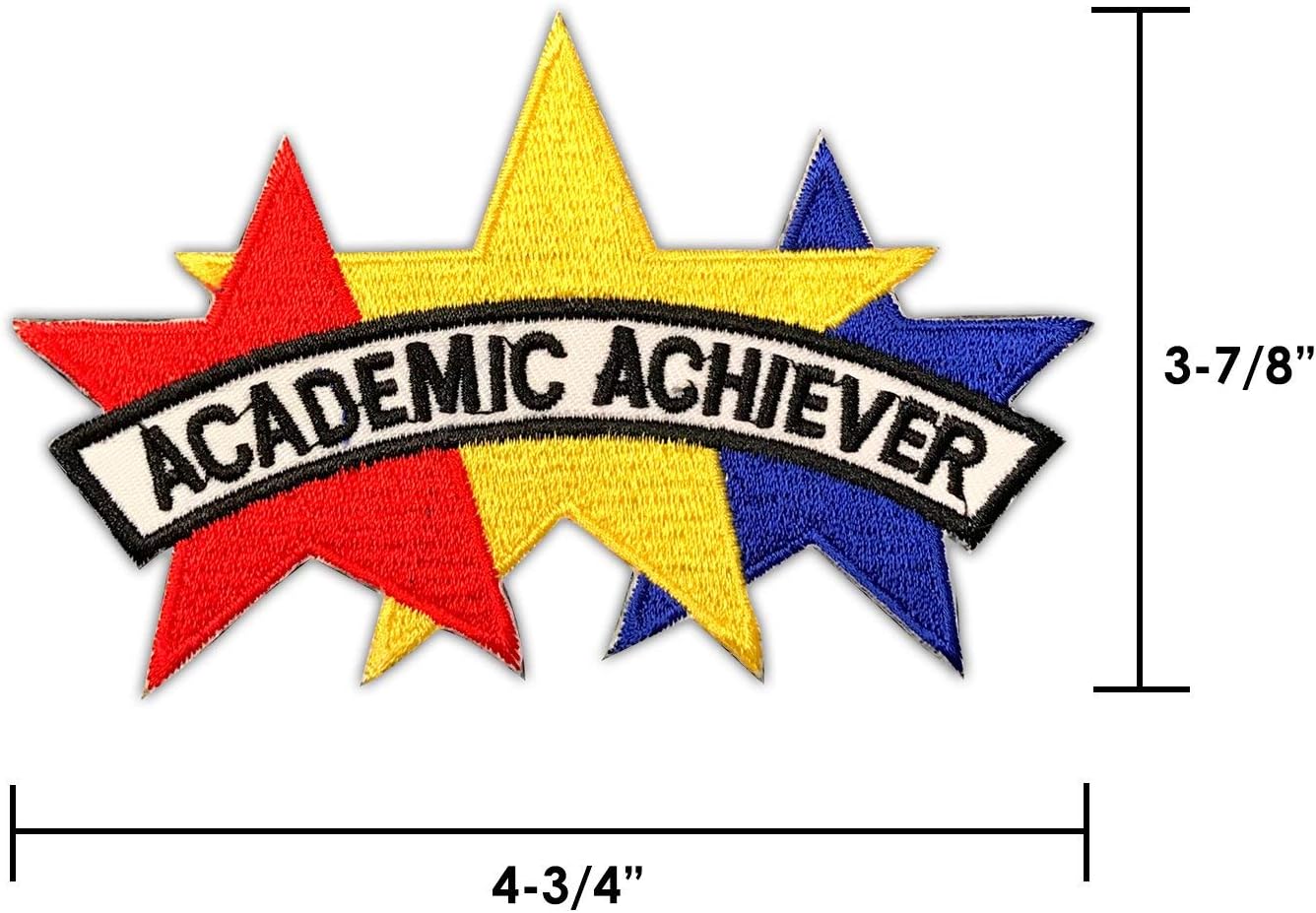 AAMA Academic Achiever w/ 3 Stars Martial Arts Taekwondo Karate Iron On Patch - 6 pcs
