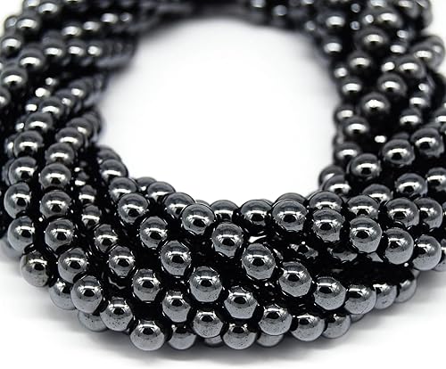 Cuentas magnéticas de hematita pulida, redondas, lisas, cuentas de piedras preciosas naturales para la fabricación de joyas, cuentas de piedra real