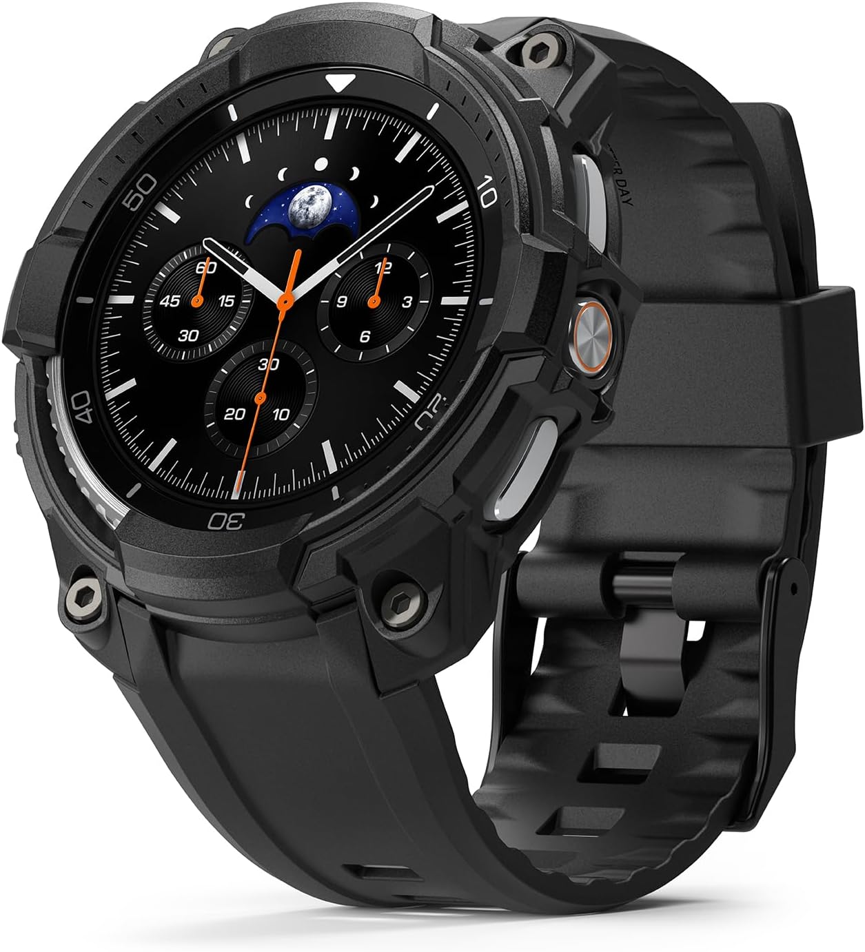 Ringke Rugged Gear for Samsung Galaxy Watch 8 Classic Case with Band (46mm), Smudge-Free Flexible Bumper Protective Cover with Strap - All Black