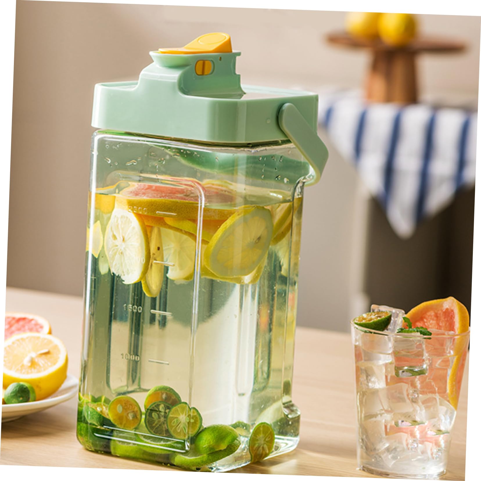 BESTYASH Reusable Beverage Dispenser with Faucet Capacity Cold Kettle for Juices Milk and Tea for Parties Made From Safe Materials Convenient Refrigerator Drink