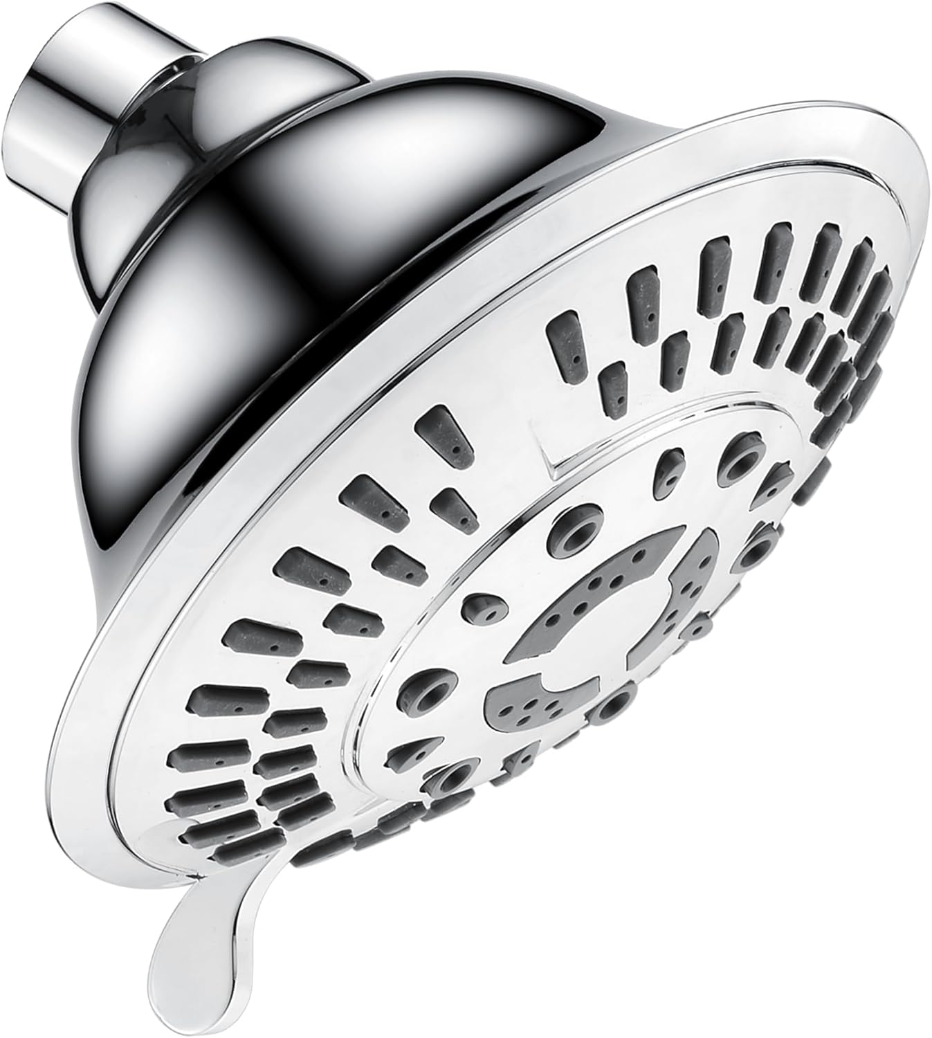 BRIGHT SHOWERS High Pressure 5-Function Rain Shower Head, Luxury Bathroom Showerhead with Chrome Plated Finish, Adjustable Angles, 1-Min Installation