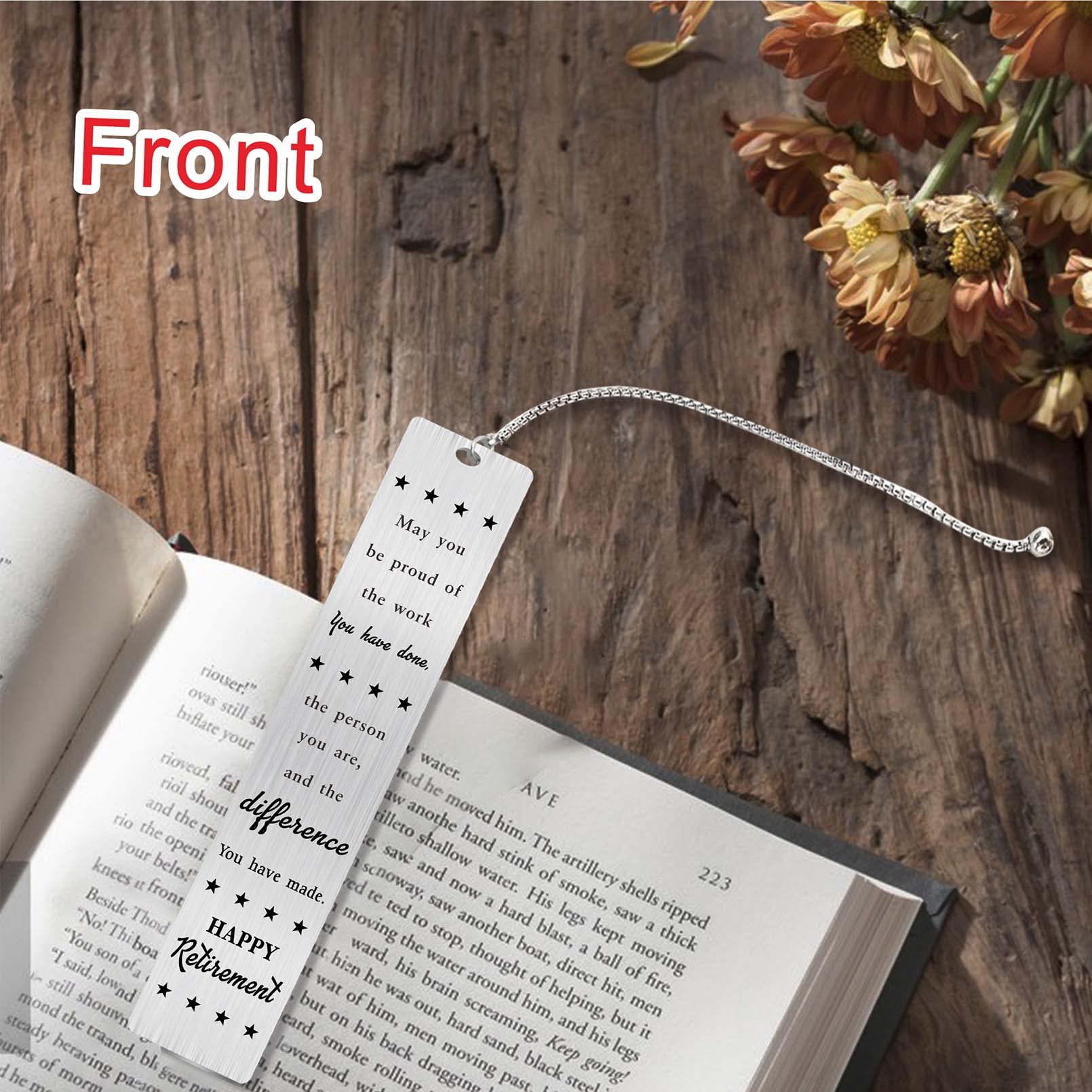 Jzxwan Retirement Gifts for Women Men 2026, Happy Retirement Bookmark for Coworker Librarian Teachers Nurses Mom Friends - Image 3