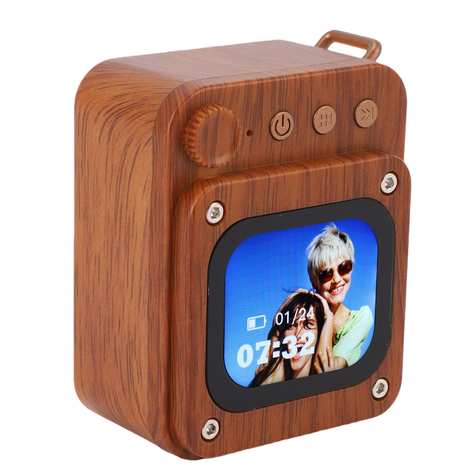 Asixxsix Altoparlante Bluetooth con Touchscreen, Portatile Wireless per | Mini altoparlante intelligente con schermo da 2,0 pollici, sveglia, Bluetooth 5.3 per l\'home office all\'aperto