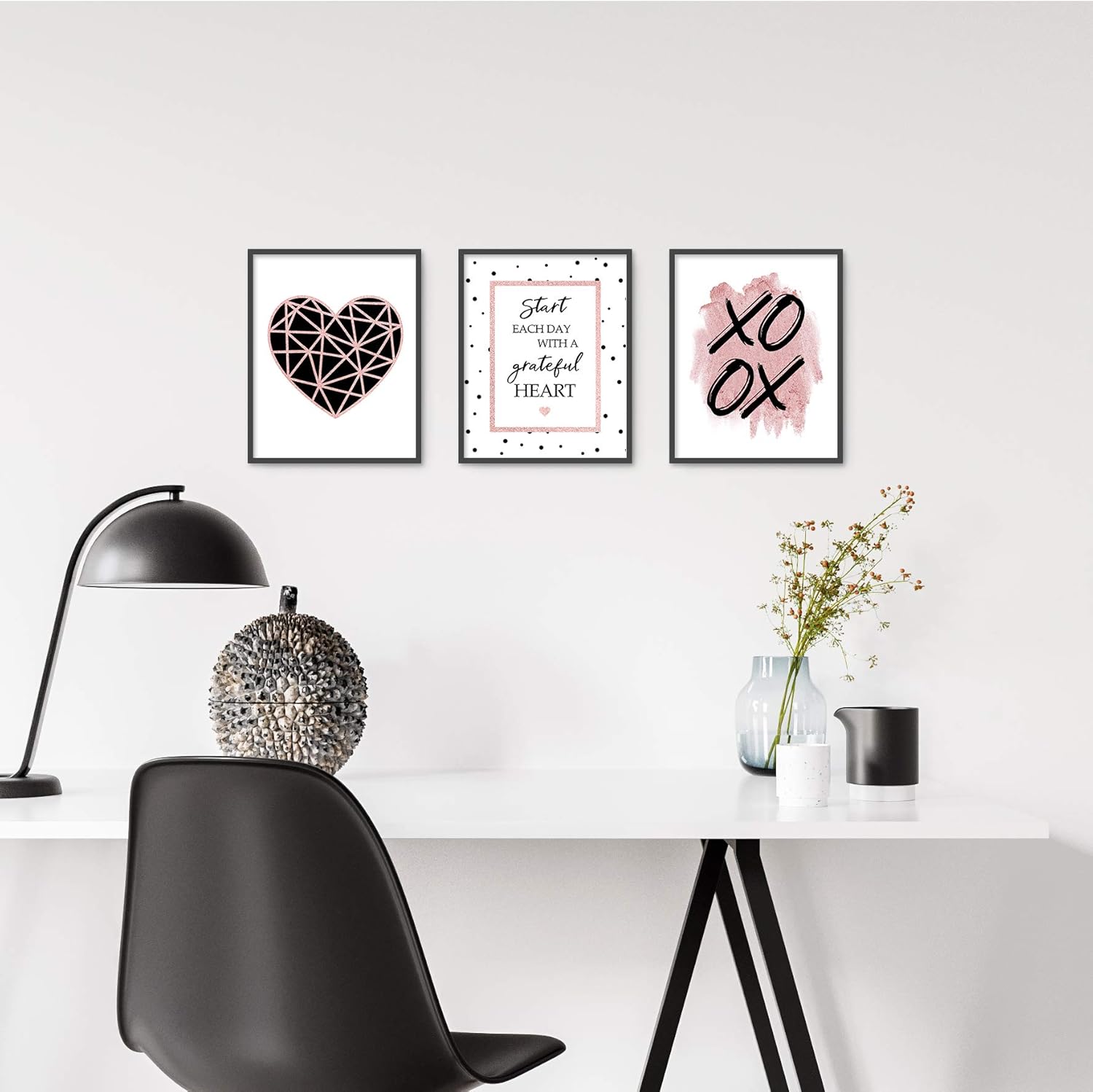 Brooke & Vine Inspirational Girl Room Wall Decor Art Prints (UNFRAMED 8 x 10) Women Office Teen, Tween, Kids, Motivational Posters Home, Bedroom, Dorm or Cubicle (Rose Gold - Grateful Heart) - Image 3